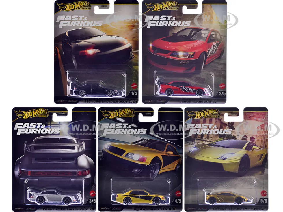 Fast & Furious 2025 5 piece Set M Diecast Model Cars by Hot Wheels
