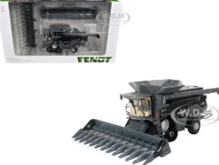 Fendt Ideal 8T Combine with Grain Head and 12 Row Corn Head Half-Track Gray 1/64 Diecast Model by SpecCast