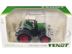 Fendt 1042 Vario Tractor with Front and Rear Dual Wheels Green with White Top 1/64 Diecast Model by SpecCast