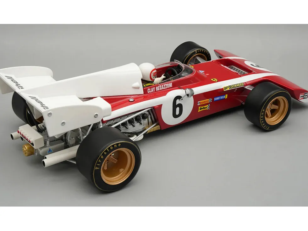 Ferrari 312 B2 #6 Clay Regazzoni Formula One F1 "South African GP" (1972) "Mythos Series" with Driver Figure and Display Case Limited Edition to 50 pieces Worldwide 1/18 Model Car by Tecnomodel