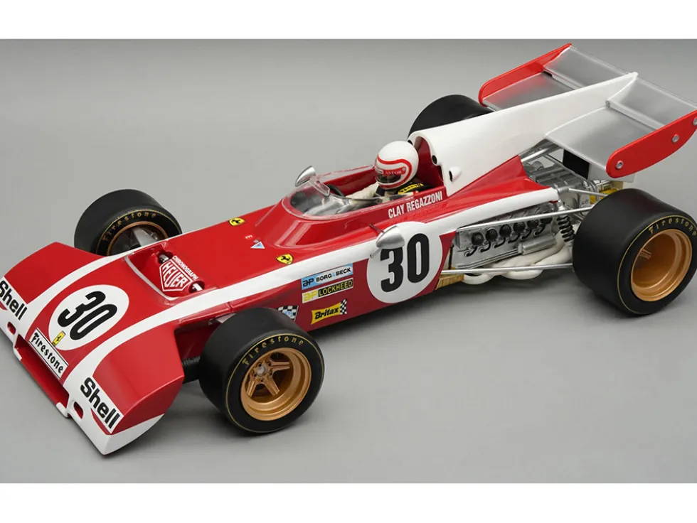 Ferrari 312 B2 #30 Clay Regazzoni Formula One F1 "Belgian GP" (1972) "Mythos Series" with Driver Figure and Display Case Limited Edition to 50 pieces Worldwide 1/18 Model Car by Tecnomodel