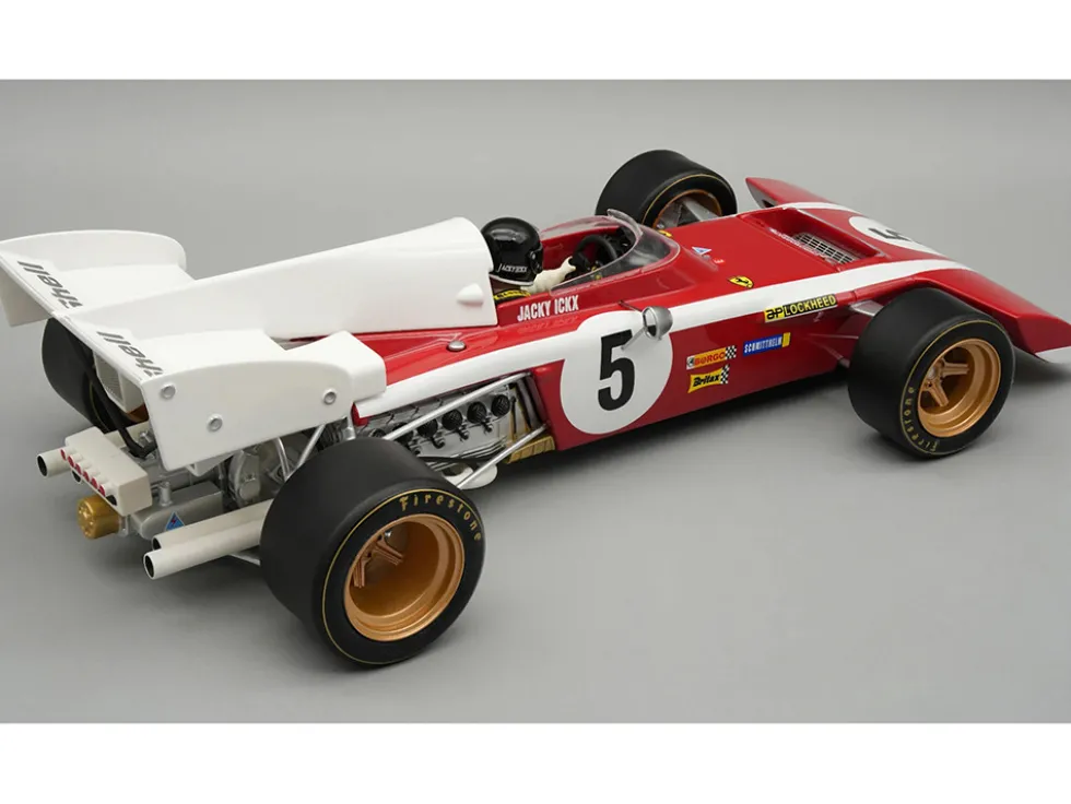 Ferrari 312 B2 #5 Jacky Ickx Formula One F1 "South African GP" (1972) "Mythos Series" with Driver Figure and Display Case Limited Edition to 50 pieces Worldwide 1/18 Model Car by Tecnomodel
