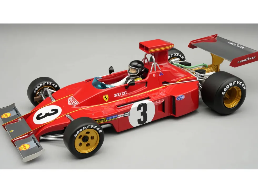 Ferrari 312B3-73 #3 Jacky Ickx Formula One F1 "Italian GP" (1973) "Mythos Series" with Driver Figure and Display Case Limited Edition to 75 pieces Worldwide 1/18 Model Car by Tecnomodel