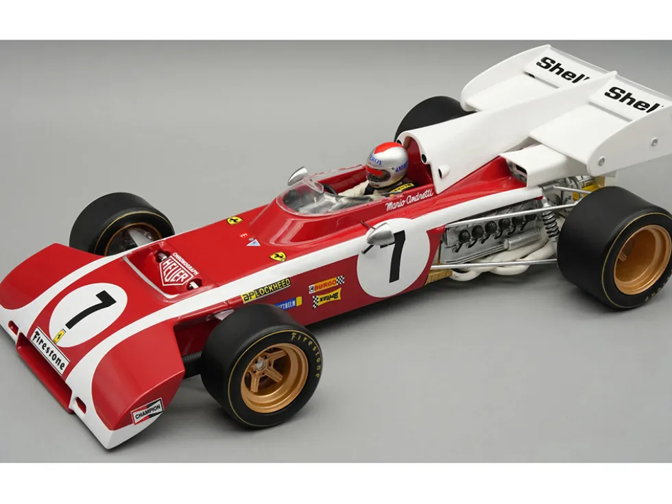 Ferrari 312 B2 #7 Mario Andretti Formula One F1 "South African GP" (1972) "Mythos Series" with Driver Figure and Display Case Limited Edition to 60 pieces Worldwide 1/18 Model Car by Tecnomodel