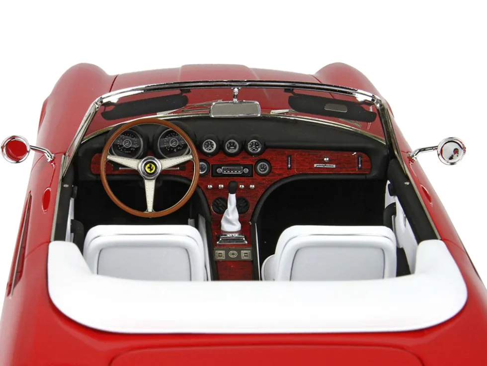 1966 Ferrari 365 California S/N 9935 Convertible Red White Interior DISPLAY CASE Limited Edition 108 pieces Worldwide 1/18 Model Car BBR BBR1814D
