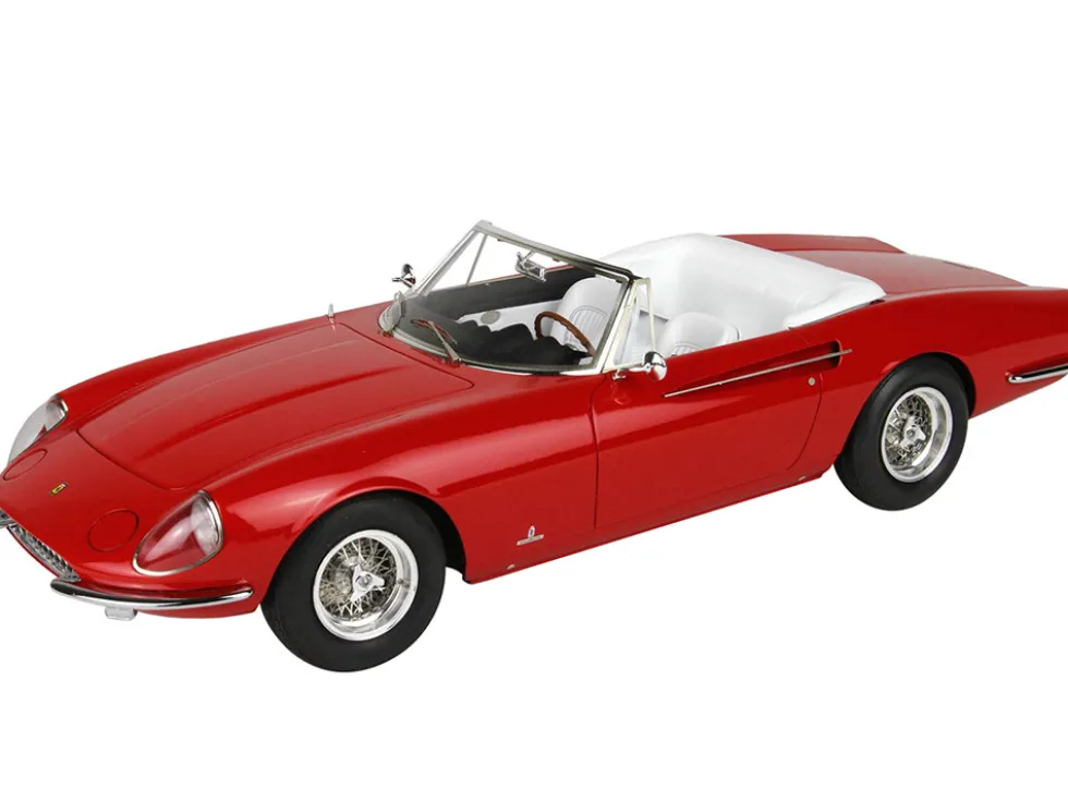 1966 Ferrari 365 California S/N 9935 Convertible Red White Interior DISPLAY CASE Limited Edition 108 pieces Worldwide 1/18 Model Car BBR BBR1814D