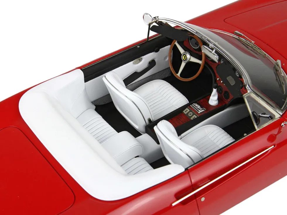 1966 Ferrari 365 California S/N 9935 Convertible Red White Interior DISPLAY CASE Limited Edition 108 pieces Worldwide 1/18 Model Car BBR BBR1814D