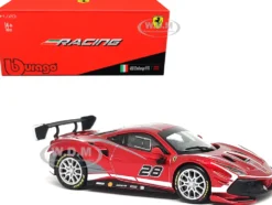 2020 Ferrari 488 Challenge EVO #28 Red Graphics Racing Series 1/43 Diecast Model Car Bburago 36309