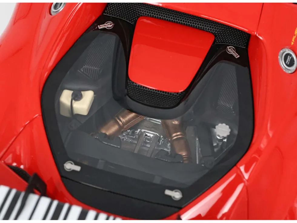 2023 Ferrari 296 Challenge #32 "Launch Version" Red with White Stripes with DISPLAY CASE Limited Edition to 296 pieces Worldwide 1/18 Model Car by BBR