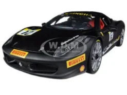 Ferrari 458 Challenge Matt Black #12 1/18 Diecast Car Model Hot Wheels BCT90
