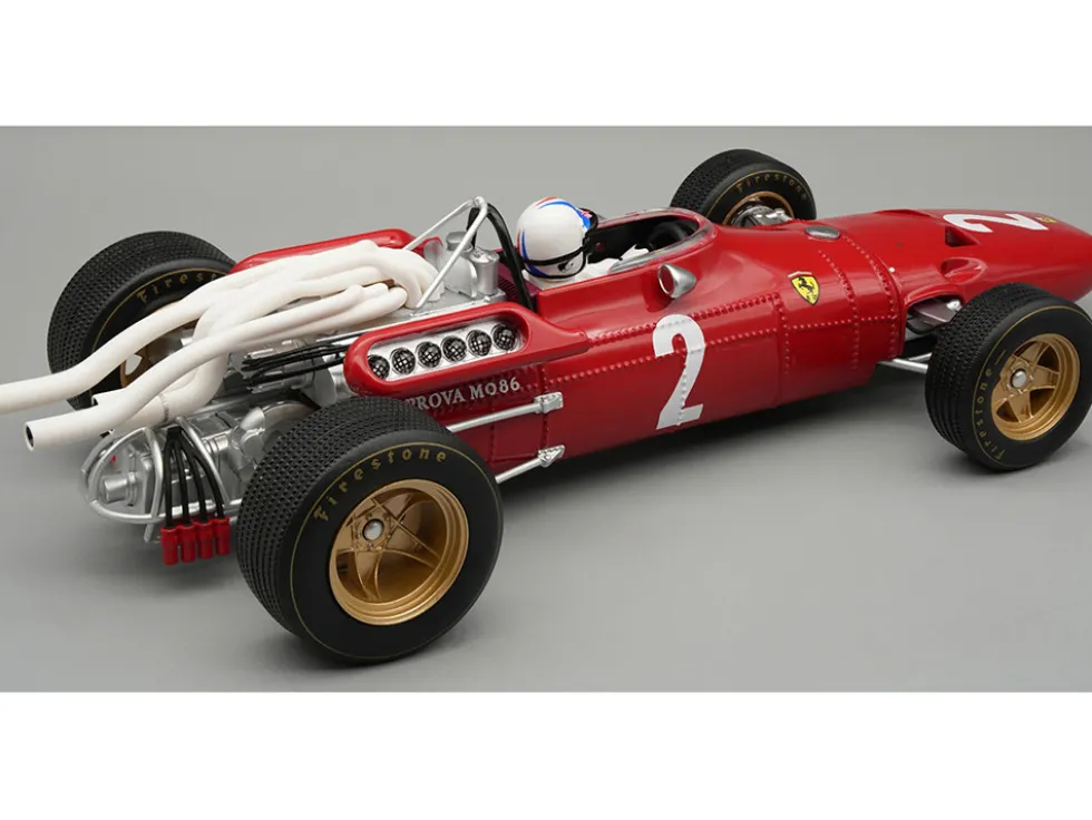 Ferrari 312/67 #2 Chris Amon Formula One F1 "Italian GP" (1967) "Mythos Series" with Driver Figure and Display Case Limited Edition to 45 pieces Worldwide 1/18 Model Car by Tecnomodel