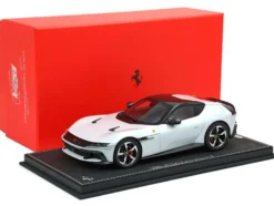 Ferrari 12Cilindri Bianco Artico (Artic White) with Black Top with DISPLAY CASE Limited Edition to 48 pieces Worldwide 1/18 Model Car by BBR