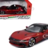 Ferrari 12Cilindri Red Metallic with Black Top "Race + Play" Series 1/24 Diecast Model Car by Bburago
