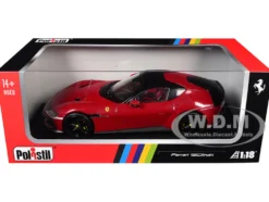 2024 Ferrari 12Cilindri Rosso Corsa Red with Black Top 1/18 Diecast Model Car by Polistil