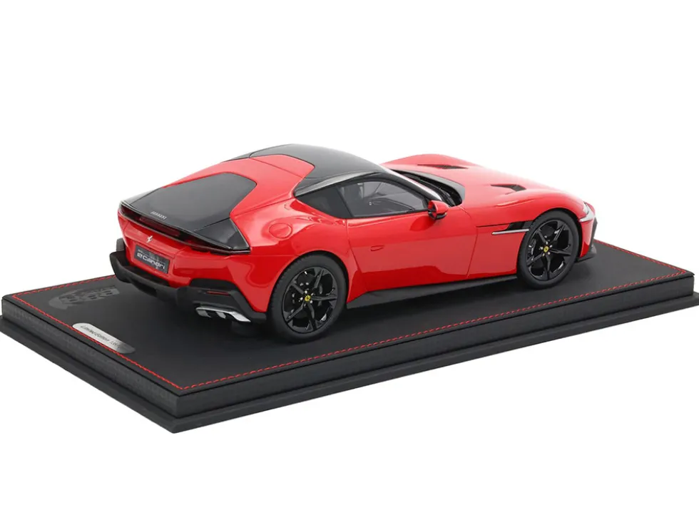 Ferrari 12Cilindri Rosso Corsa Red with Black Top with DISPLAY CASE Limited Edition to 200 pieces Worldwide 1/18 Model Car by BBR