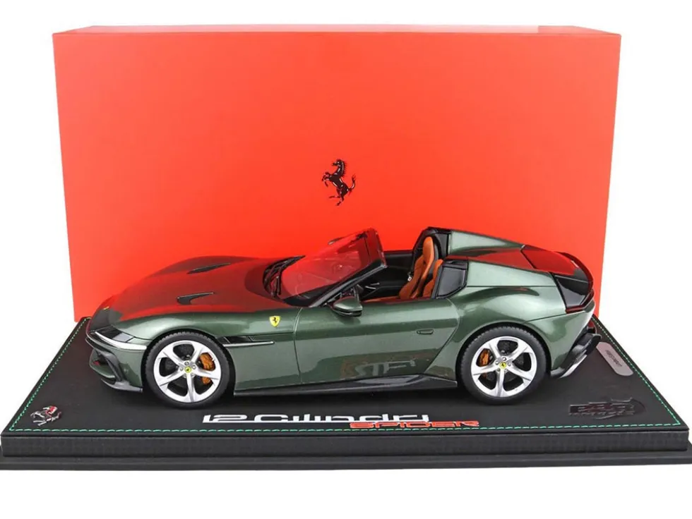 Ferrari 12Cilindri Spider Tuscany Green Metallic Limited Edition to 112 pieces Worldwide 1/18 Model Car by BBR