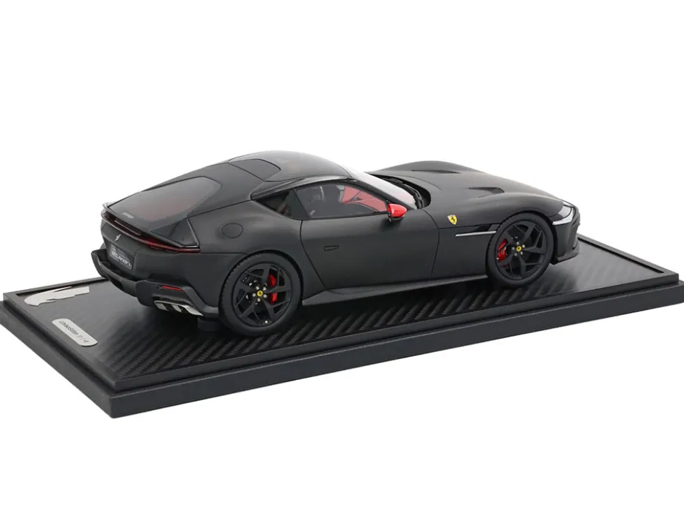 Ferrari 12Cilindri with Panoramic Roof Matt Black with DISPLAY CASE Limited Edition to 48 pieces Worldwide 1/18 Model Car by BBR