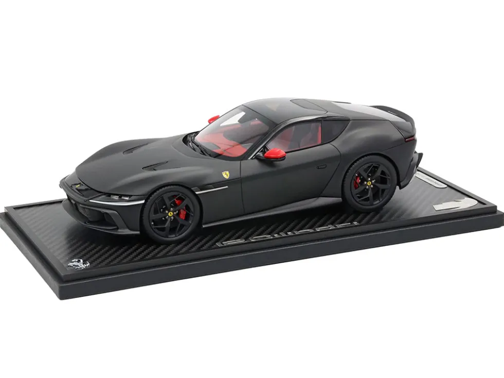 Ferrari 12Cilindri with Panoramic Roof Matt Black with DISPLAY CASE Limited Edition to 48 pieces Worldwide 1/18 Model Car by BBR