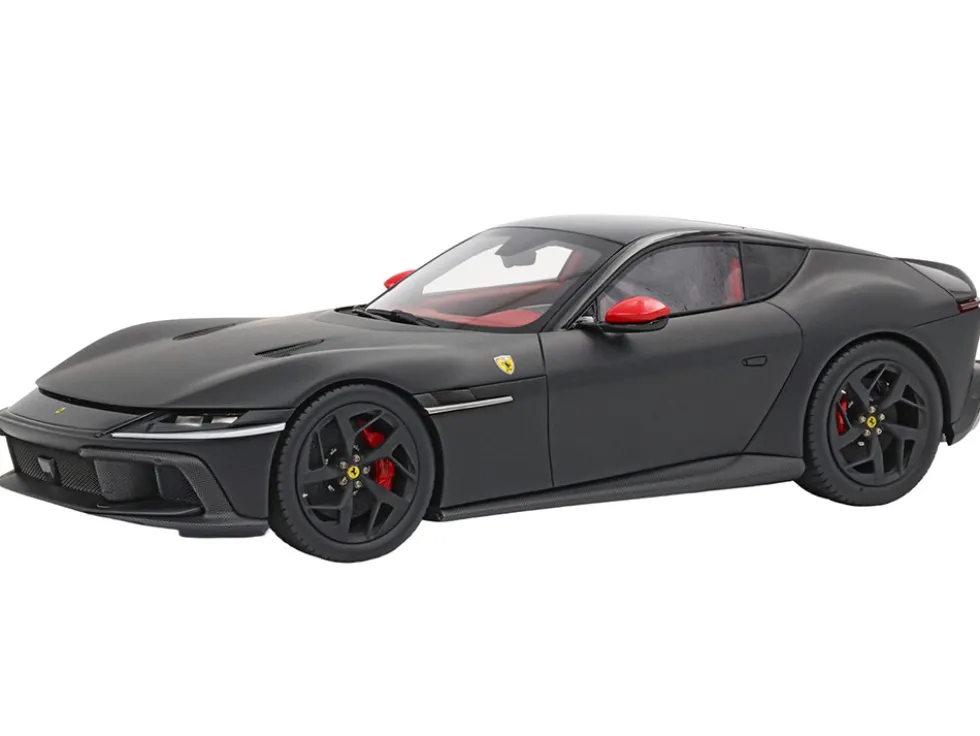 Ferrari 12Cilindri with Panoramic Roof Matt Black with DISPLAY CASE Limited Edition to 48 pieces Worldwide 1/18 Model Car by BBR
