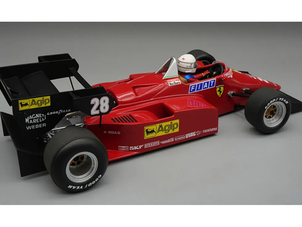 Ferrari 126 C4-M2 #28 Rene Arnoux Formula One F1 "European GP" (1984) with Driver "Mythos Series" Limited Edition to 80 pieces Worldwide 1/18 Model Car by Tecnomodel