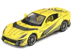 Ferrari 812 Competizione Matt Yellow with Graphics and Yellow Interior 