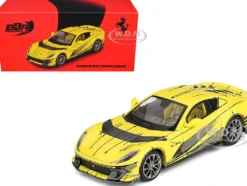 Ferrari 812 Competizione Matt Yellow with Graphics and Yellow Interior 