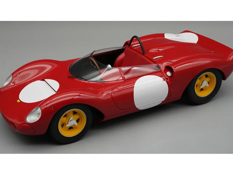 Ferrari 206 Dino SP "Press Version SEFAC" (1965) Red with Blank Number Graphics "Mythos Series" Limited Edition to 35 pieces Worldwide 1/18 Model Car by Tecnomodel