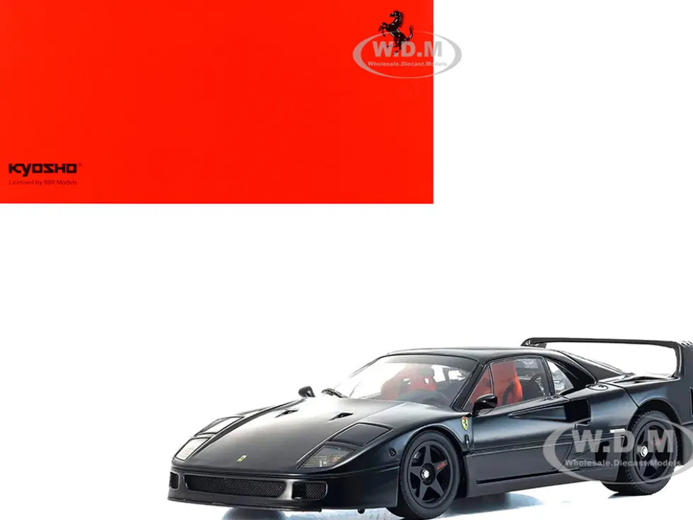 Ferrari F40 Black 1/18 Diecast Model Car by Kyosho