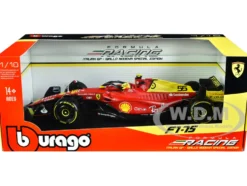 Ferrari F1 75 55 Carlos Sainz Giallo Modena Formula One F1 Italian GP 2022 Formula Racing Series 1/18 Diecast Model Car Bburago 16811CSMZ
