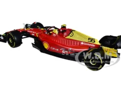 Ferrari F1 75 55 Carlos Sainz Giallo Modena Formula One F1 Italian GP 2022 Formula Racing Series 1/18 Diecast Model Car Bburago 16811CSMZ