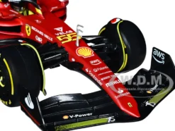 Ferrari F1 75 55 Carlos Sainz Giallo Modena Formula One F1 Italian GP 2022 Formula Racing Series 1/18 Diecast Model Car Bburago 16811CSMZ