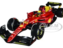 Ferrari F1 75 16 Charles Leclerc Giallo Modena 2nd Place Formula One F1 Italian GP 2022 Formula Racing Series 1/18 Diecast Model Car Bburago 16811CLMZ