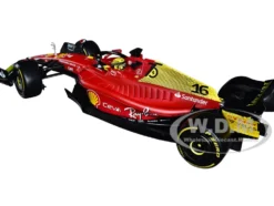 Ferrari F1 75 16 Charles Leclerc Giallo Modena 2nd Place Formula One F1 Italian GP 2022 Formula Racing Series 1/18 Diecast Model Car Bburago 16811CLMZ