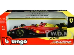 Ferrari F1 75 16 Charles Leclerc Giallo Modena 2nd Place Formula One F1 Italian GP 2022 Formula Racing Series 1/18 Diecast Model Car Bburago 16811CLMZ