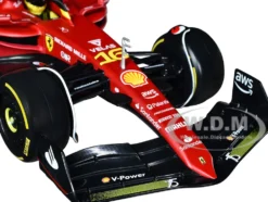 Ferrari F1 75 16 Charles Leclerc Giallo Modena 2nd Place Formula One F1 Italian GP 2022 Formula Racing Series 1/18 Diecast Model Car Bburago 16811CLMZ