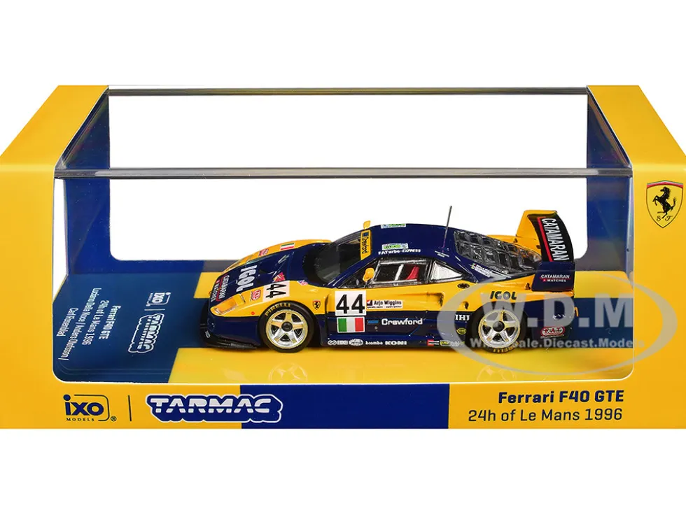 Ferrari F40 GTE #44 Luciano Della Noce - Anders Olofsson - Carl Rosenblad "24 Hours of Le Mans" (1996) "Hobby64" Series 1/64 Diecast Model Car by Tarmac Works