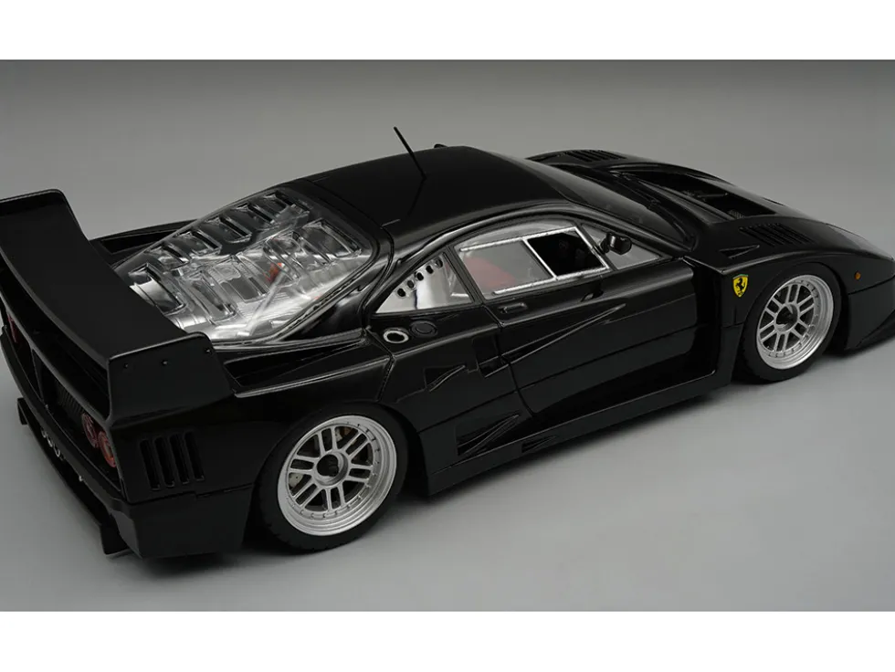 Ferrari F40 LM Black with Silver Enkei Rims "Press Version" (1996) "Mythos Series" Limited Edition to 40 pieces Worldwide 1/18 Model Car by Tecnomodel