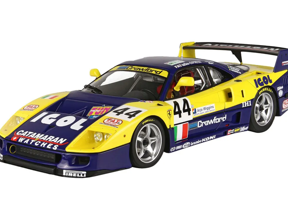 Ferrari F40 LM #44 Luciano Della Noce Anders Olofsson Carl Rosenblad Ennea SRL Igol 24 Hours of Le Mans 1996 with DISPLAY CASE Limited Edition to 200 pieces Worldwide 1/18 Model Car BBR P18139F