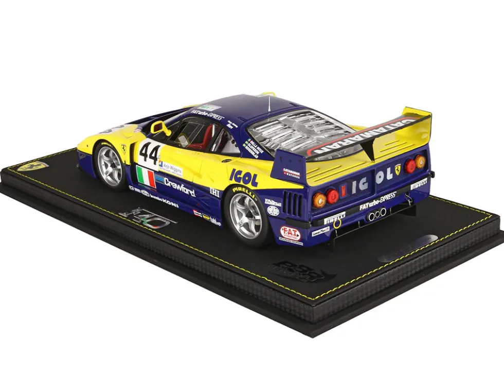 Ferrari F40 LM #44 Luciano Della Noce Anders Olofsson Carl Rosenblad Ennea SRL Igol 24 Hours of Le Mans 1996 with DISPLAY CASE Limited Edition to 200 pieces Worldwide 1/18 Model Car BBR P18139F