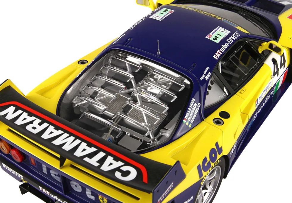 Ferrari F40 LM #44 Luciano Della Noce Anders Olofsson Carl Rosenblad Ennea SRL Igol 24 Hours of Le Mans 1996 with DISPLAY CASE Limited Edition to 200 pieces Worldwide 1/18 Model Car BBR P18139F