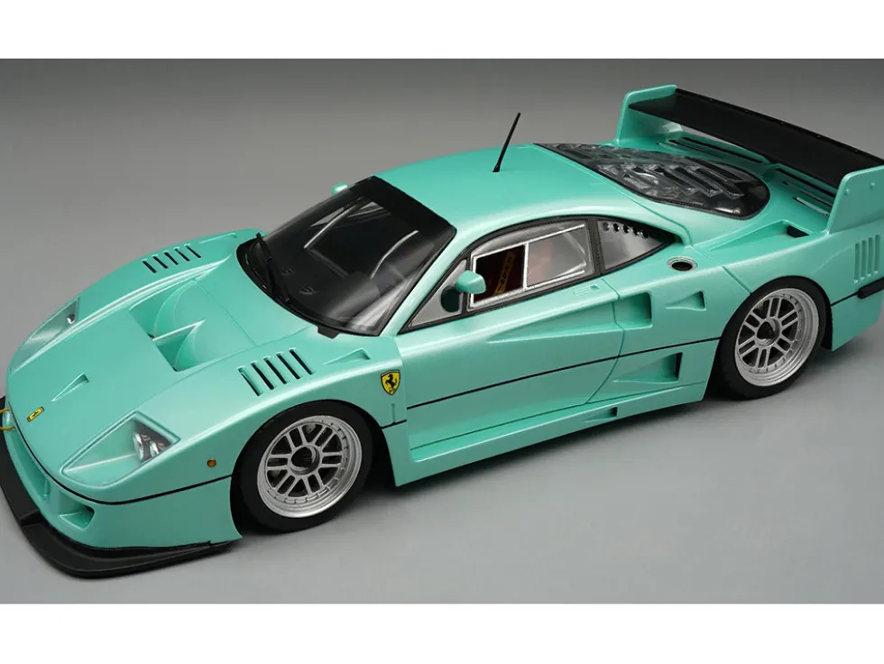 1996 Ferrari F40 LM "Press Version" Light Blue Metallic with Display Case "Mythos Series" Limited Edition to 40 pieces Worldwide 1/18 Model Car by Tecnomodel