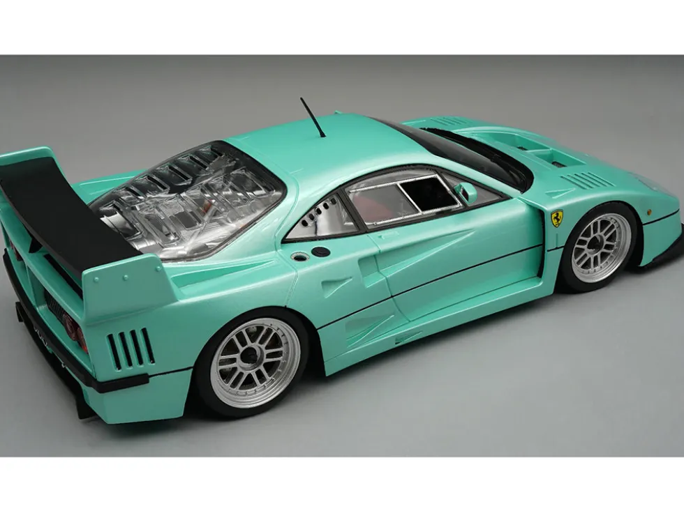 1996 Ferrari F40 LM "Press Version" Light Blue Metallic with Display Case "Mythos Series" Limited Edition to 40 pieces Worldwide 1/18 Model Car by Tecnomodel