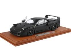 Ferrari F40 Matt Black with Matt Black Wheels with DISPLAY CASE Limited Edition to 102 pieces Worldwide 1/18 Diecast Model Car by BBR and Kyosho
