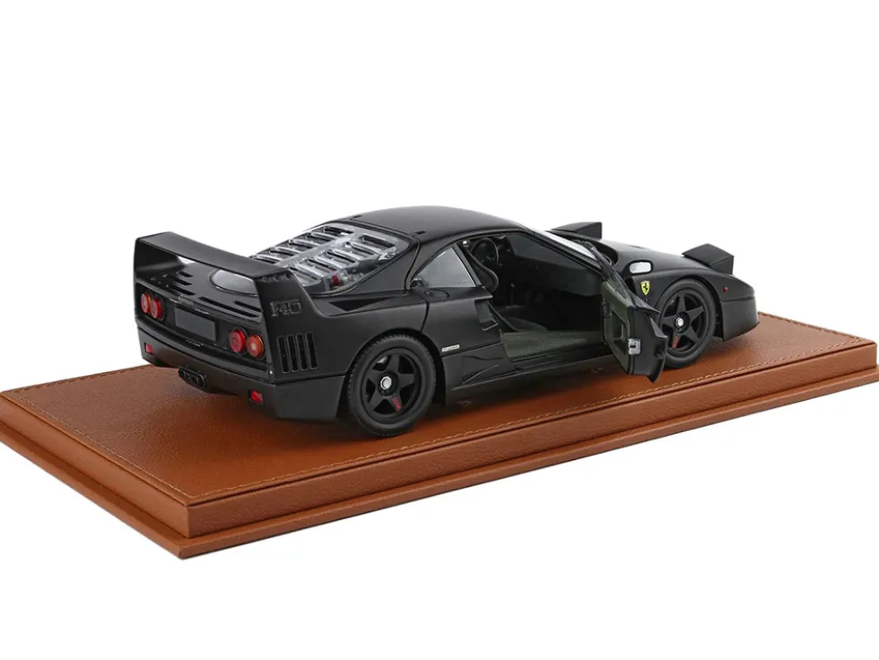 Ferrari F40 Matt Black with Matt Black Wheels with DISPLAY CASE Limited Edition to 102 pieces Worldwide 1/18 Diecast Model Car by BBR and Kyosho