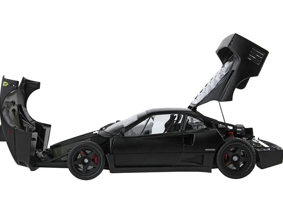 Ferrari F40 Matt Black with Matt Black Wheels with DISPLAY CASE Limited Edition to 102 pieces Worldwide 1/18 Diecast Model Car by BBR and Kyosho