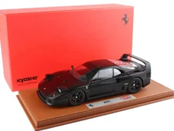 Ferrari F40 Matt Black with Matt Black Wheels with DISPLAY CASE Limited Edition to 102 pieces Worldwide 1/18 Diecast Model Car by BBR and Kyosho