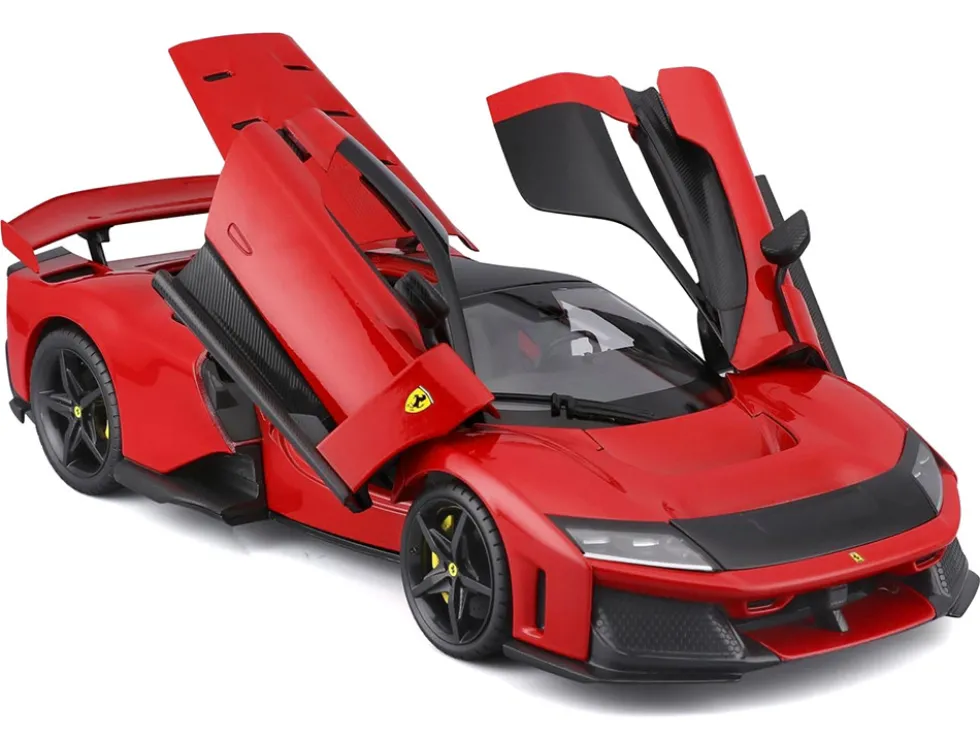 Ferrari F80 Red with Black Top "Race + Play" Series 1/24 Diecast Model Car by Bburago