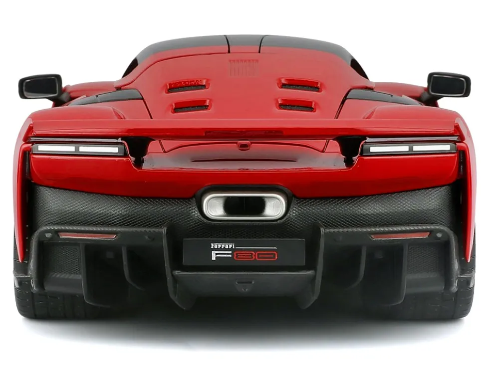 Ferrari F80 Red with Black Top "Race + Play" Series 1/24 Diecast Model Car by Bburago