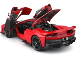 Ferrari F80 Red with Black Top "Race + Play" Series 1/18 Diecast Model Car by Bburago