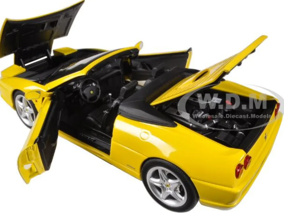 Ferrari F355 Spider Convertible Yellow Elite Edition 1/18 Diecast Car Model Hot Wheels BLY35